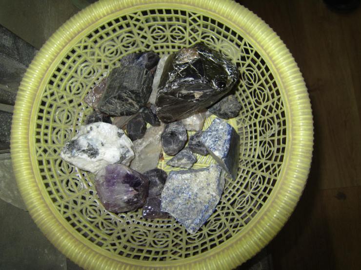 Raw, uncut gemstones